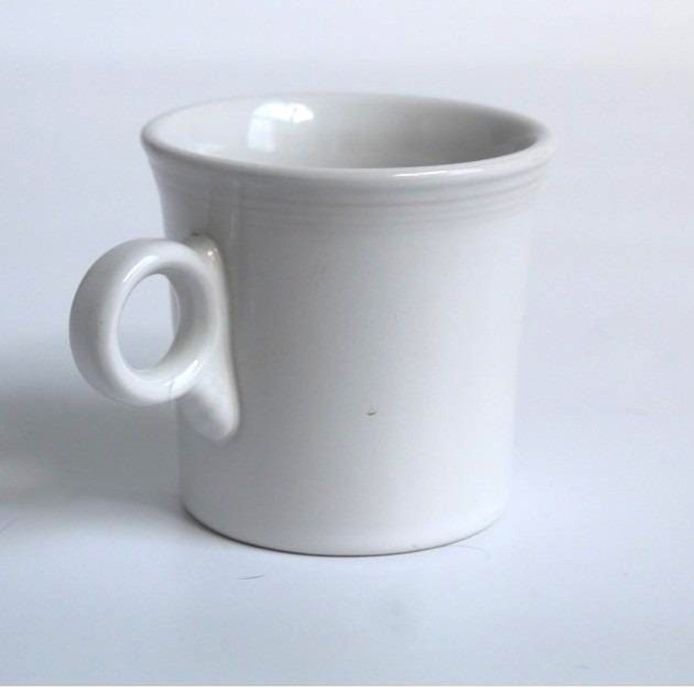 Fiesta HLC Coffee Mug White Ceramic Ring Handle Vintage Style 10oz